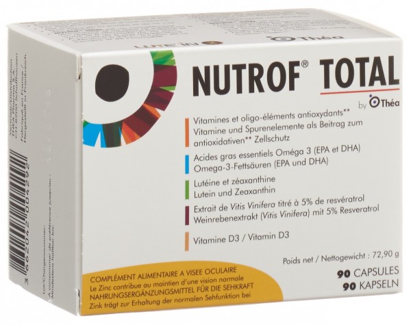 NUTROF Total Vit Spurene Omega 3 Kaps VitD3 90 Stk