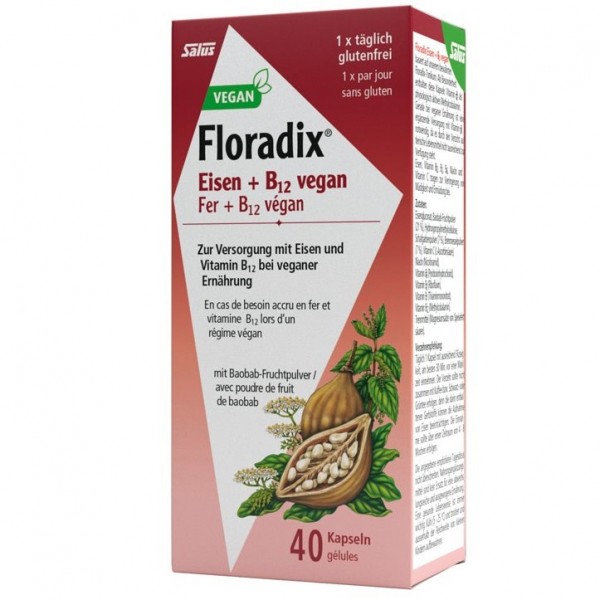 FLORADIX VEGAN Eisen+Vitamin B12 Kaps 40 Stk