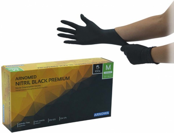 ARNOMED Nitril-Einweghandschuh L schwarz Premium à 100 Stk.