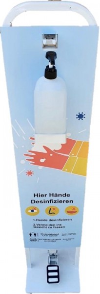 Display Hygiene-Tower mit Fussbetätigung (ohne Desinfektionsmittel)