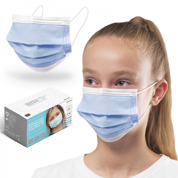 Atemschutzmasken für Kinder, HARD, blau, Box à 50stk.